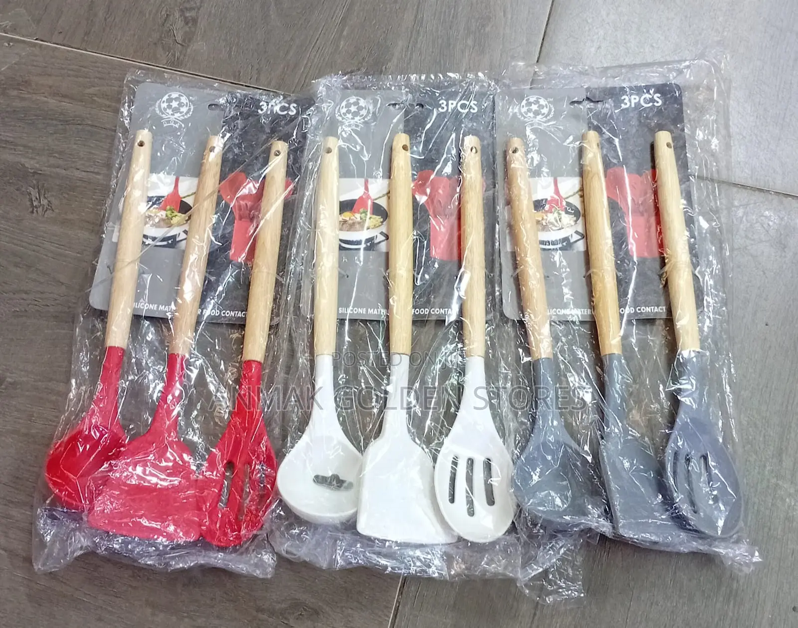 3pcs Silicone Spoons