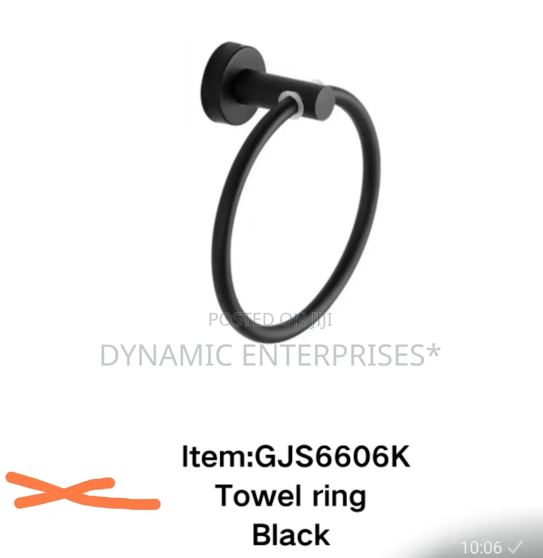 Huma Towel Ring Black