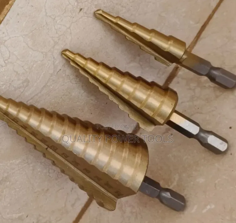 Total 6 Pcs Step Drill Bit And Saw Drill Set
