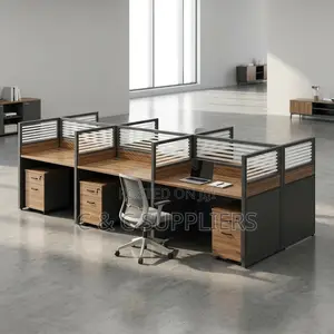 6-Way Office Workstation-Brown