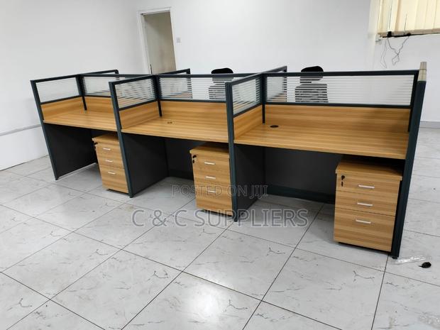6-Way Office Workstation-Brown - thumbnail 3