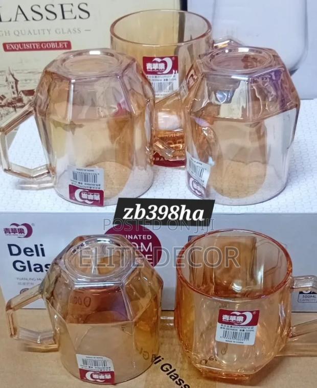 6pcs Golden Glass Tea Mug