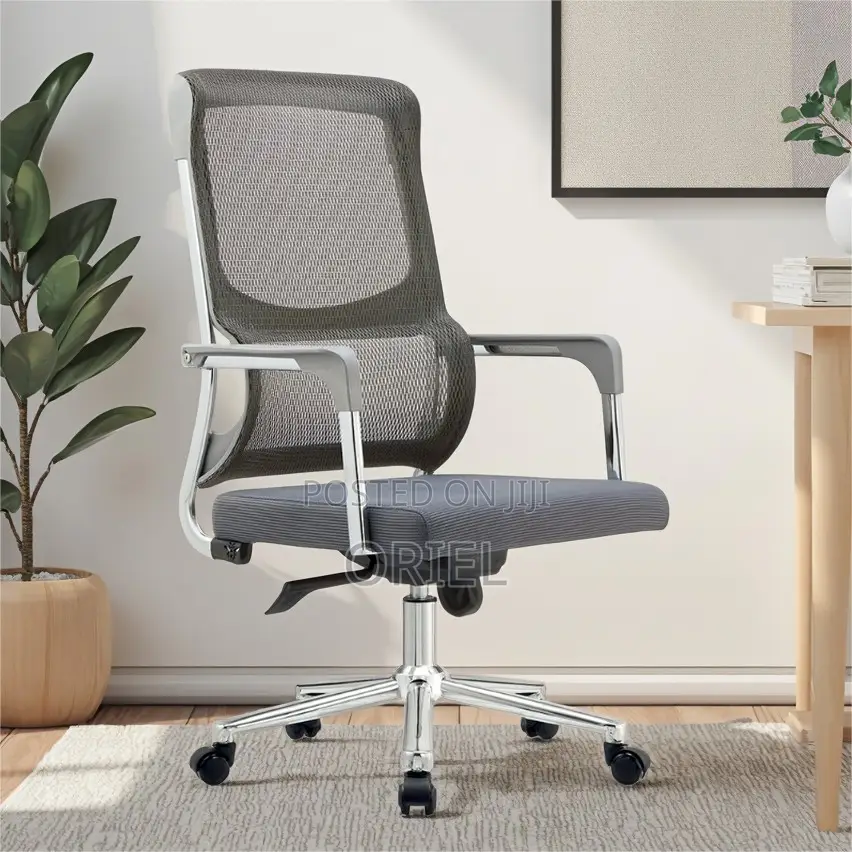 Office Chair : Modern Ergonomic Grey Mesh Office Chair