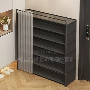 8- Layer Shoe Rack Organizer With Fabric Dustproof Cover*