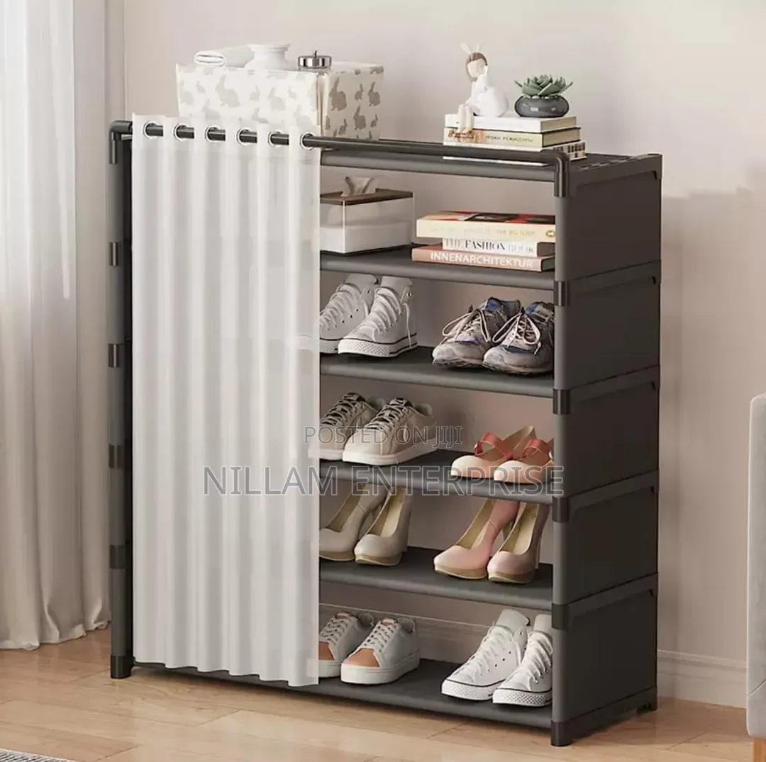 8- Layer Shoe Rack Organizer With Fabric Dustproof Cover*