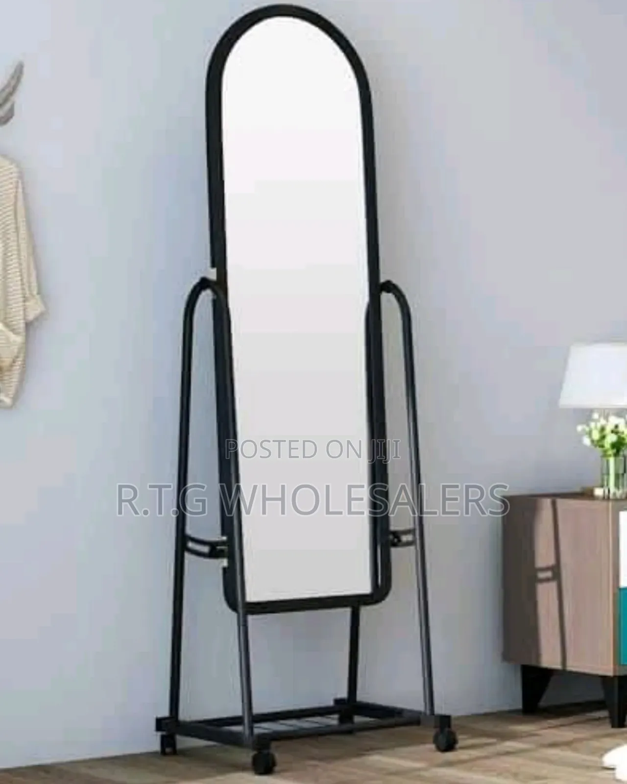 Full Length Dressing Mirror With Wheels Shoe Rack
