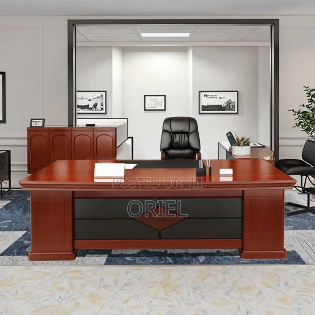 Office Desk : 1.8m Mahogany Executive Office Table