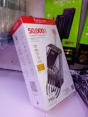 Powerbank 50000mah Excellent Powerbank,Model P95 Four Attached Cables