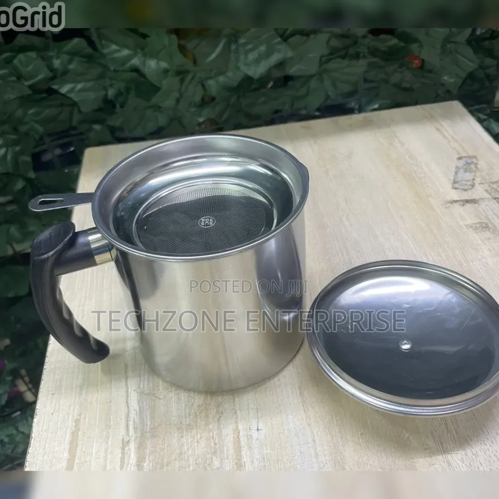 Silver 1.3 Litres Stainless Steel Metallic Oil Filter 