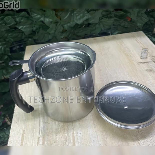 Silver 1.3 Litres Stainless Steel Metallic Oil Filter