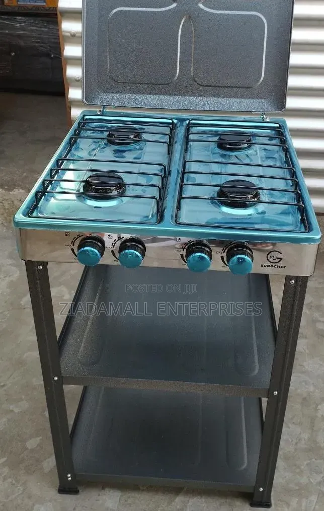 Eurochef Standing Cooker Full Gas With Shelves 4 Burner