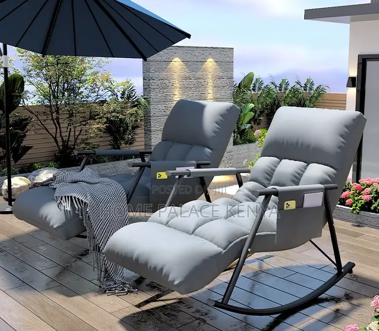 Rocking Chair: Premium Leather Lazy Lounge Chair