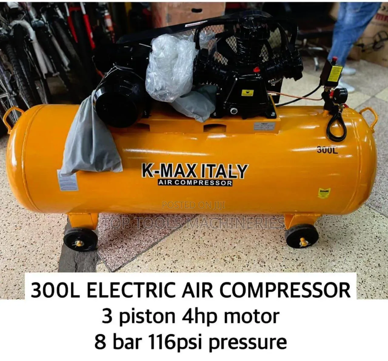 Kmax Italy 300l Air Conpressor 4hp 8bar 116psi