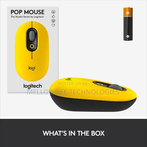 Logitech Pop Silent Wireless Bluetooth Mouse (Blast Yellow)