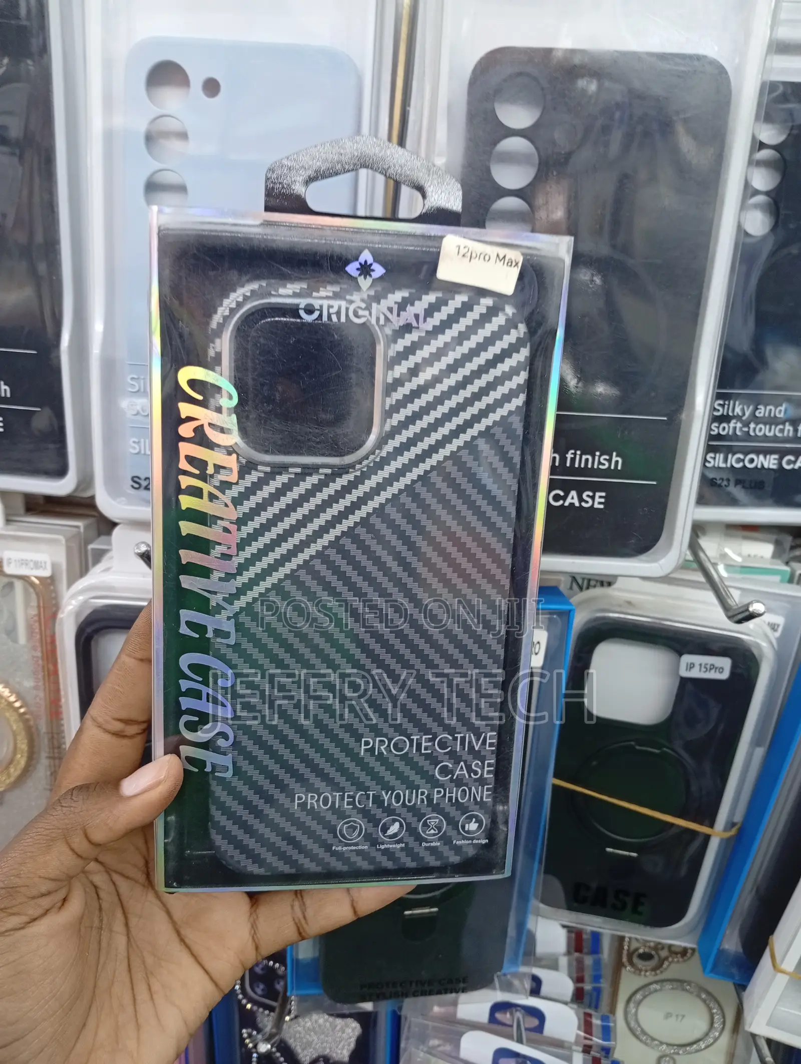 iPhone 12 Pro Max Classic Woven Diagonal Carbon Fiber Texture Cover