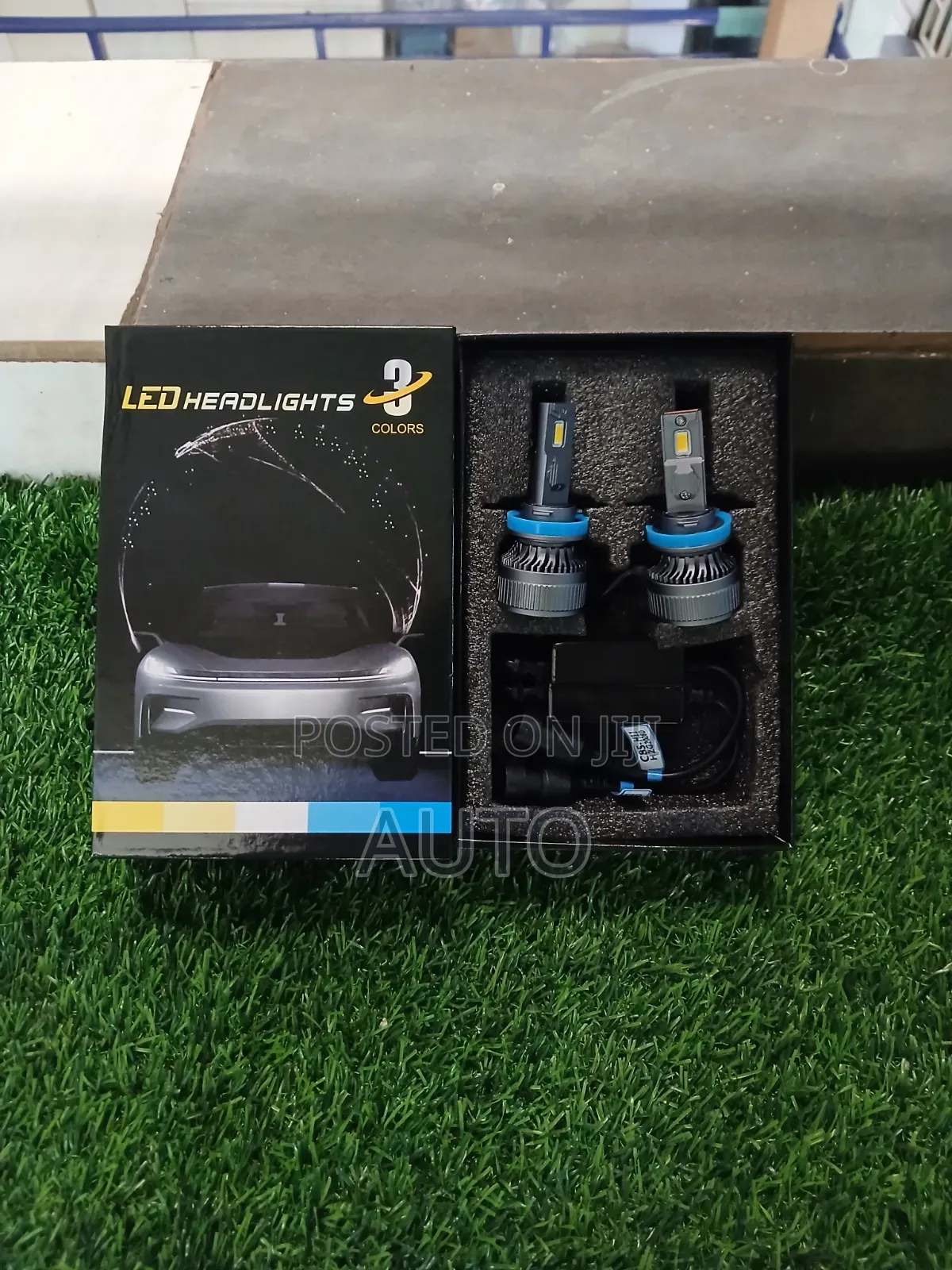 Universal 3 Color Led Headlights – High Brightness Car Bulbs