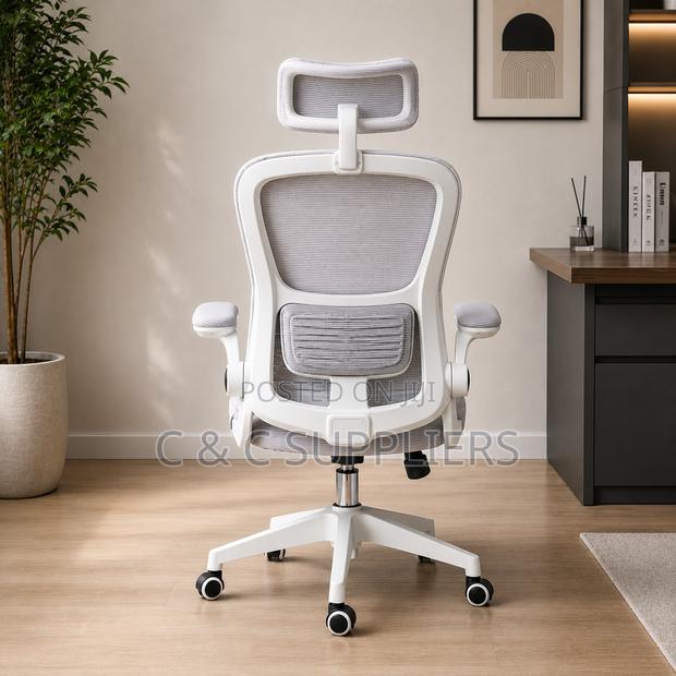 White Ergonomic Modern Office Chair - thumbnail 3