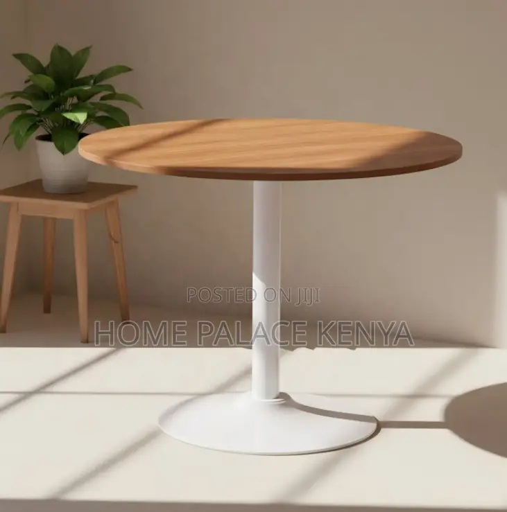 Meeting Table: Stylish Wooden Ash Top With Metal Stand
