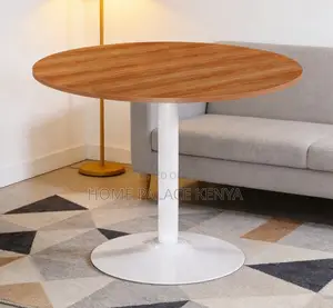 Meeting Table: Stylish Wooden Ash Top With Metal Stand