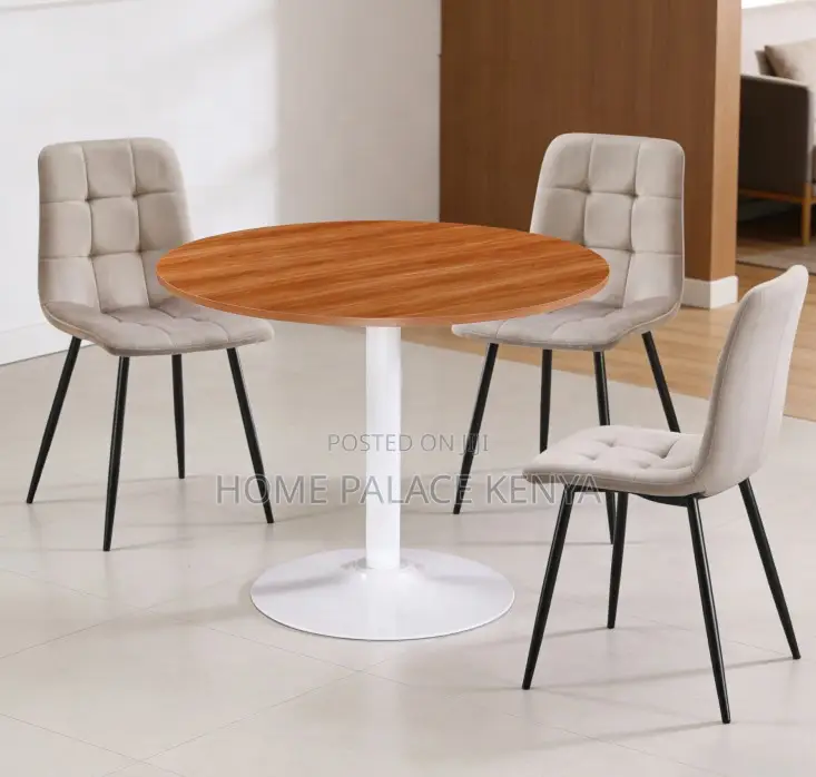Meeting Table: Stylish Wooden Ash Top With Metal Stand