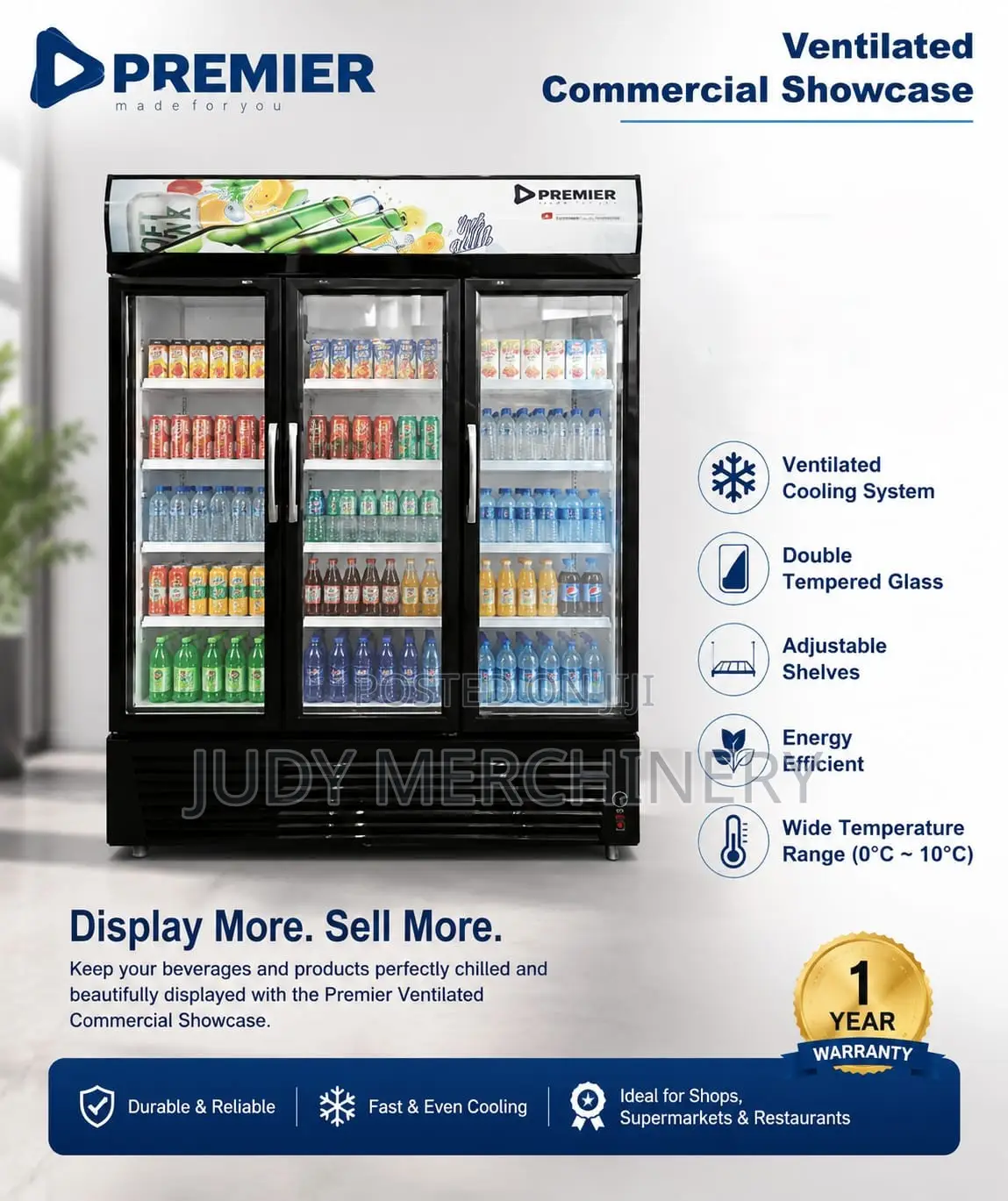 Premier Commercial Ventilated Showcase Fridge