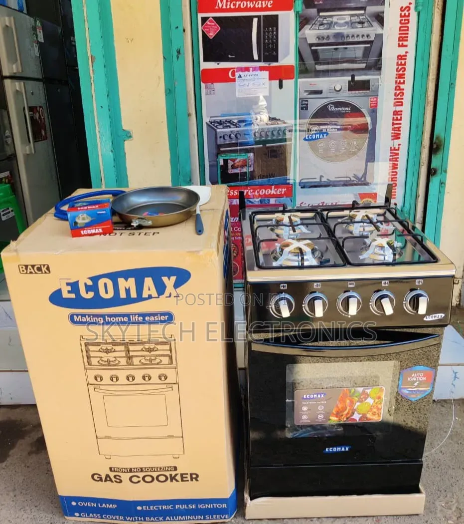 Ecomax Standing Cooker 50*55 4 Gas Burner With Electric Oven