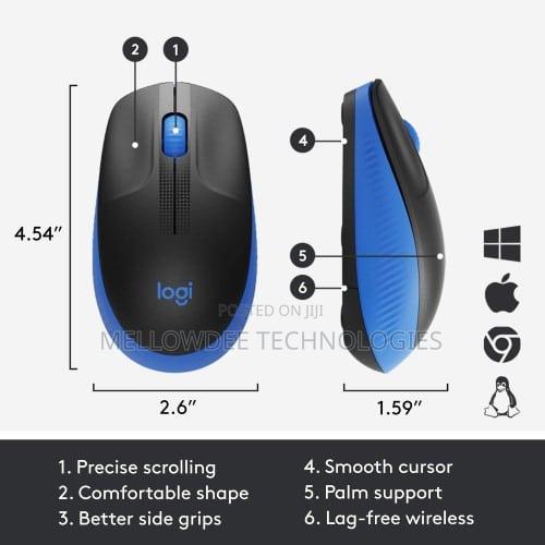 Logitech M190 Wireless Mouse Full 1000dpi Blue