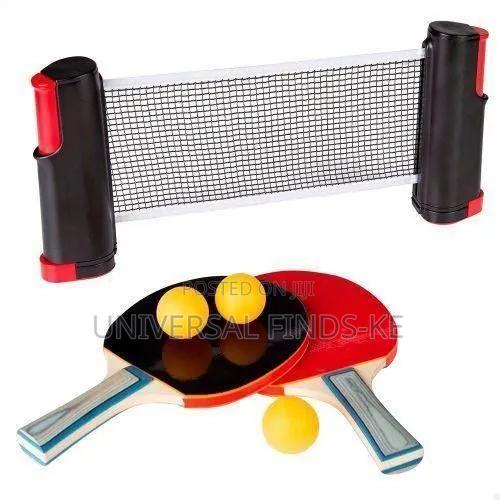 Portable Table Tennis Set With Retractable Net, 2 Paddles Balls - thumbnail 2