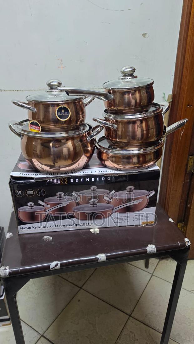 10 Pieces Gold Edenburg Eb 2423 Stainless Steel Cookware Set
