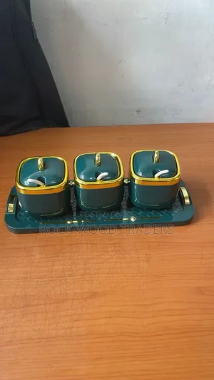 *Acrylic Sugar/Tea/Coffee 3pc Dish Set With Tray*
 Color; Green,