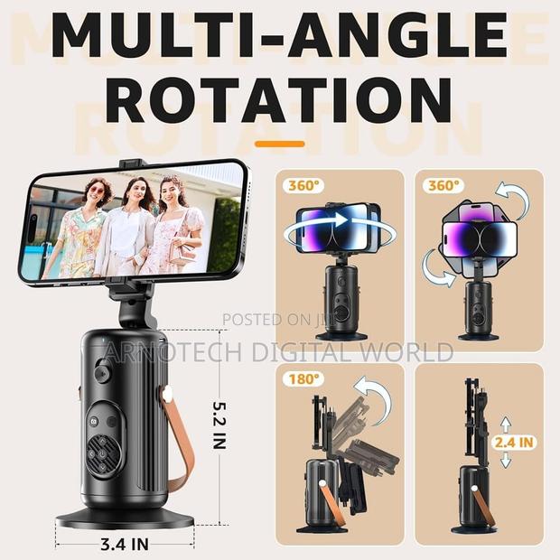 Q04360° Auto Face Tracking Selfie Stick Tripod – Smart Ai Tracking - thumbnail 3