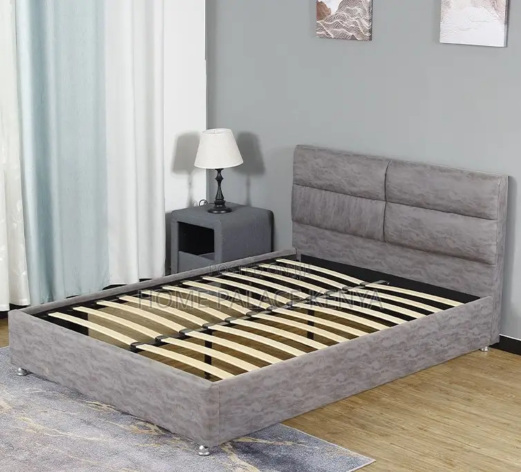 Fabric Bed: Wooden Bed Frame Family Size