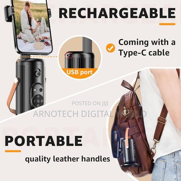 Q04360° Auto Face Tracking Selfie Stick Tripod – Smart Ai Tracking - thumbnail 5