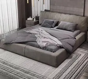 Fabric Bed: Wooden Bed Frame Family Size