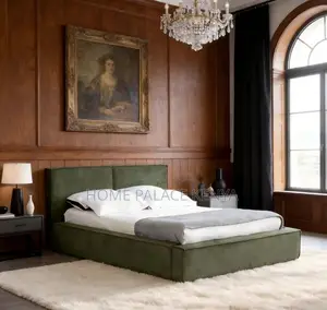 Fabric Bed: Wooden Bed Frame Family Size