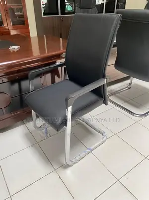 Black Leather Cantilever Office Chair