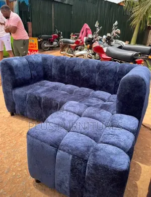 Light Blue L-Shaped 5 Seater