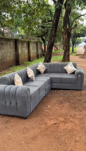Grey L-Shaped 6 Seater Sofa