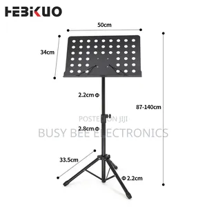 Black Music Stand Adjustable Height Detachable