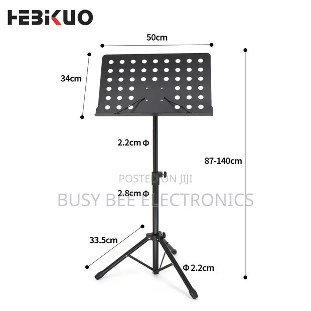 Black Music Stand Adjustable Height Detachable - thumbnail 2