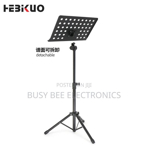 Black Music Stand Adjustable Height Detachable - thumbnail 4