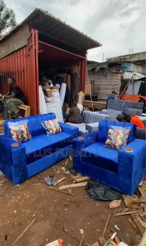Blue 3 - Seater Sofa Set