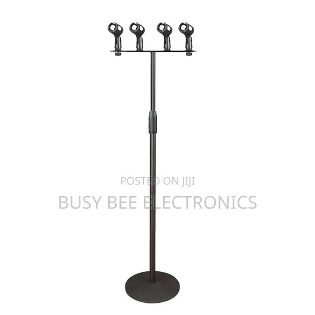 Round Base Multiple 4 Channels Holders Professional Microphone Stand