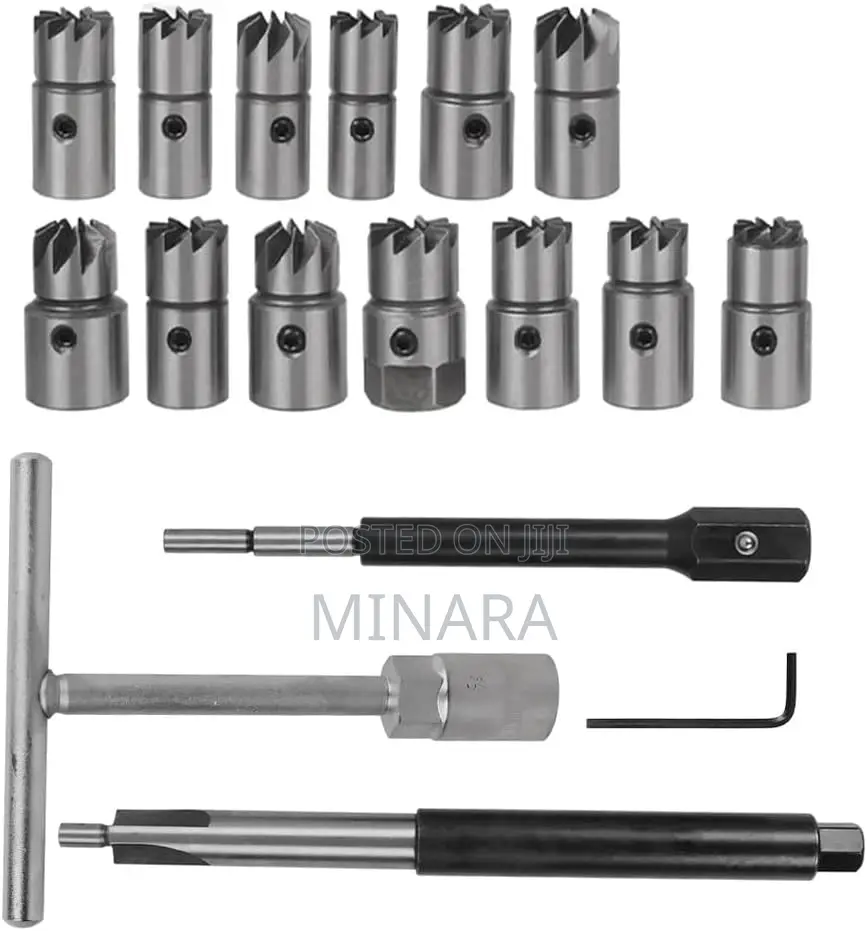17 Pcs, Diesel Injector Seat Cutter Cleaner Tool Set, Delphi Bosch