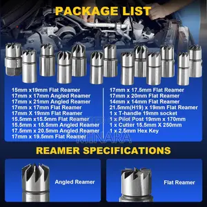 17 Pcs, Diesel Injector Seat Cutter Cleaner Tool Set, Delphi Bosch