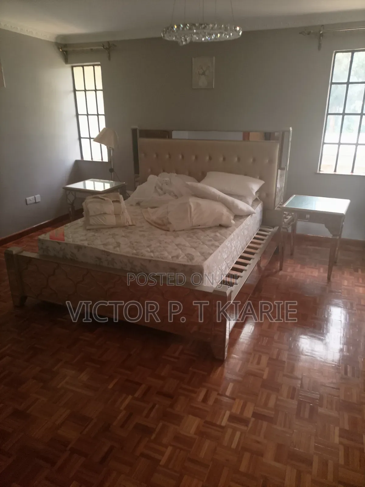 Imported Silver Glass Bed