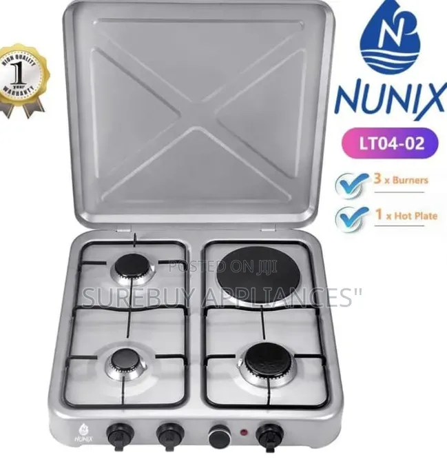 Nunix 3 Gas + 1 Electric Burner Table Top Cooker