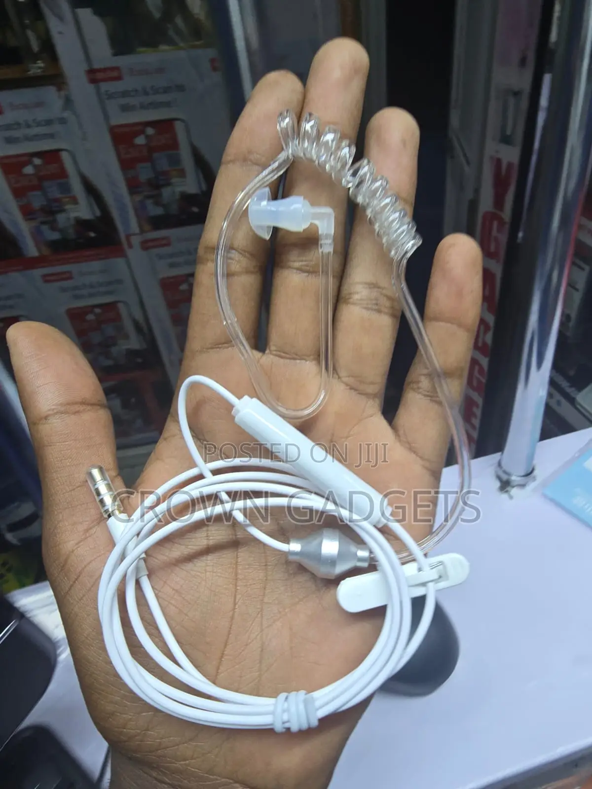 Fbi Air Tube Earpiece With Mic 3.5mm Anti Radiation White