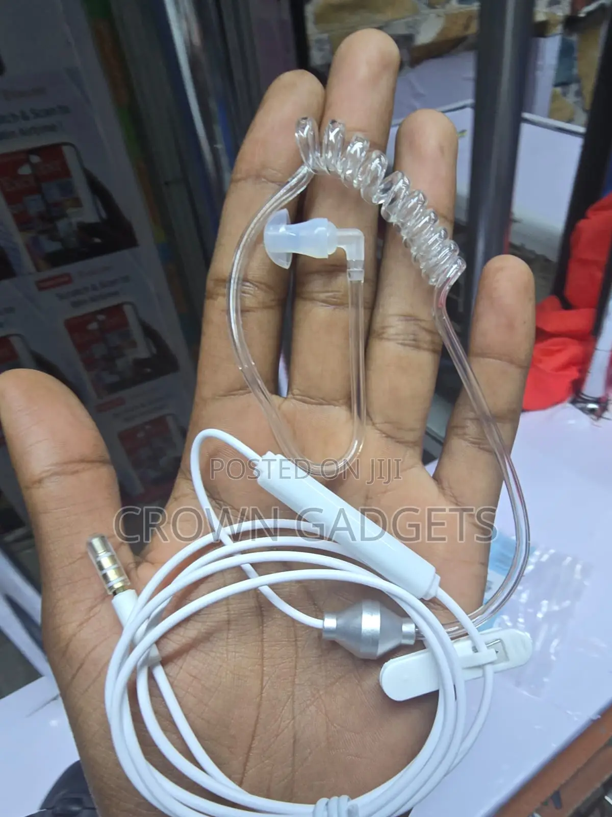 Fbi Air Tube Earpiece With Mic 3.5mm Anti Radiation White