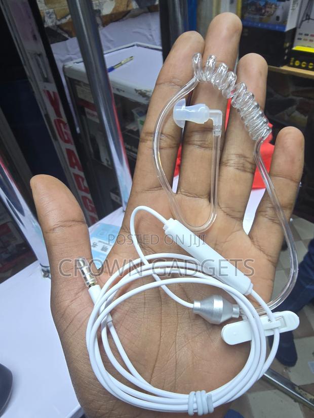 White Fbi Earpiece With Soft Silicone Earplug and Mic - thumbnail 2